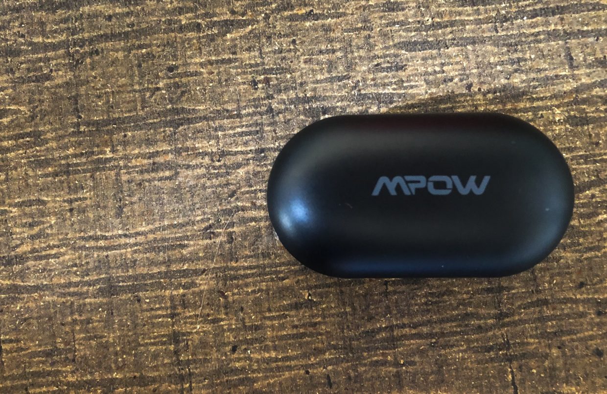 Close-up image of MPOW M30 earbuds used for display as post feature image